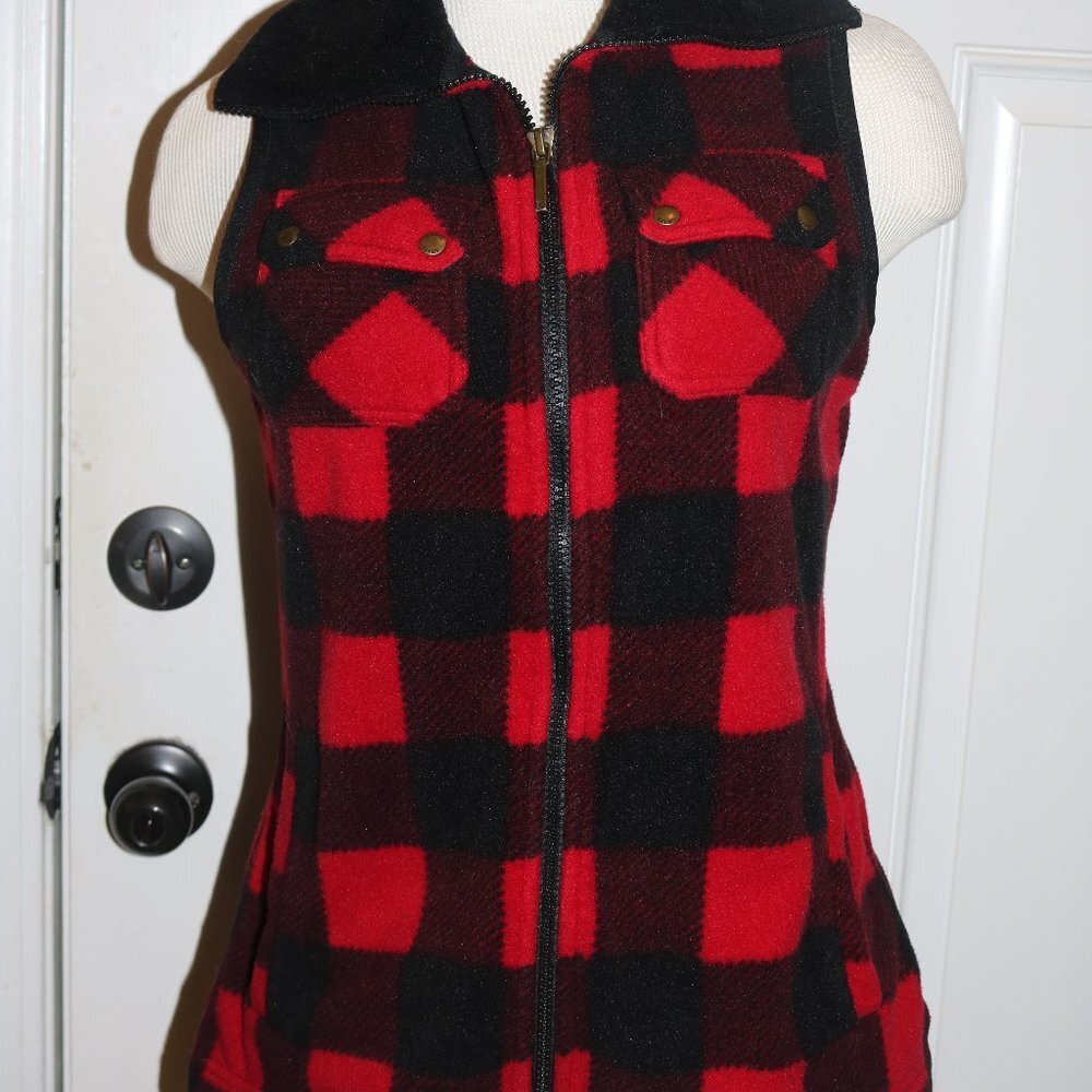 💥HP💥 Chaps denim vest size small plaid adorable full zip
